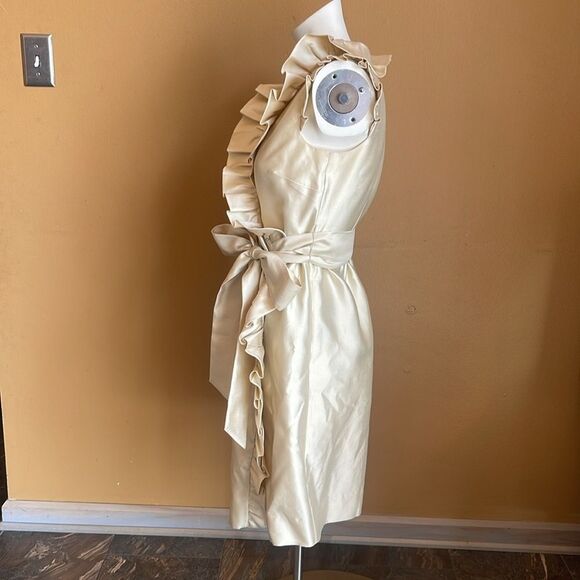 kate spade Wedding Belles Aubrey Wrap Ruffle Silk Dress 4 - Picture 4 of 16